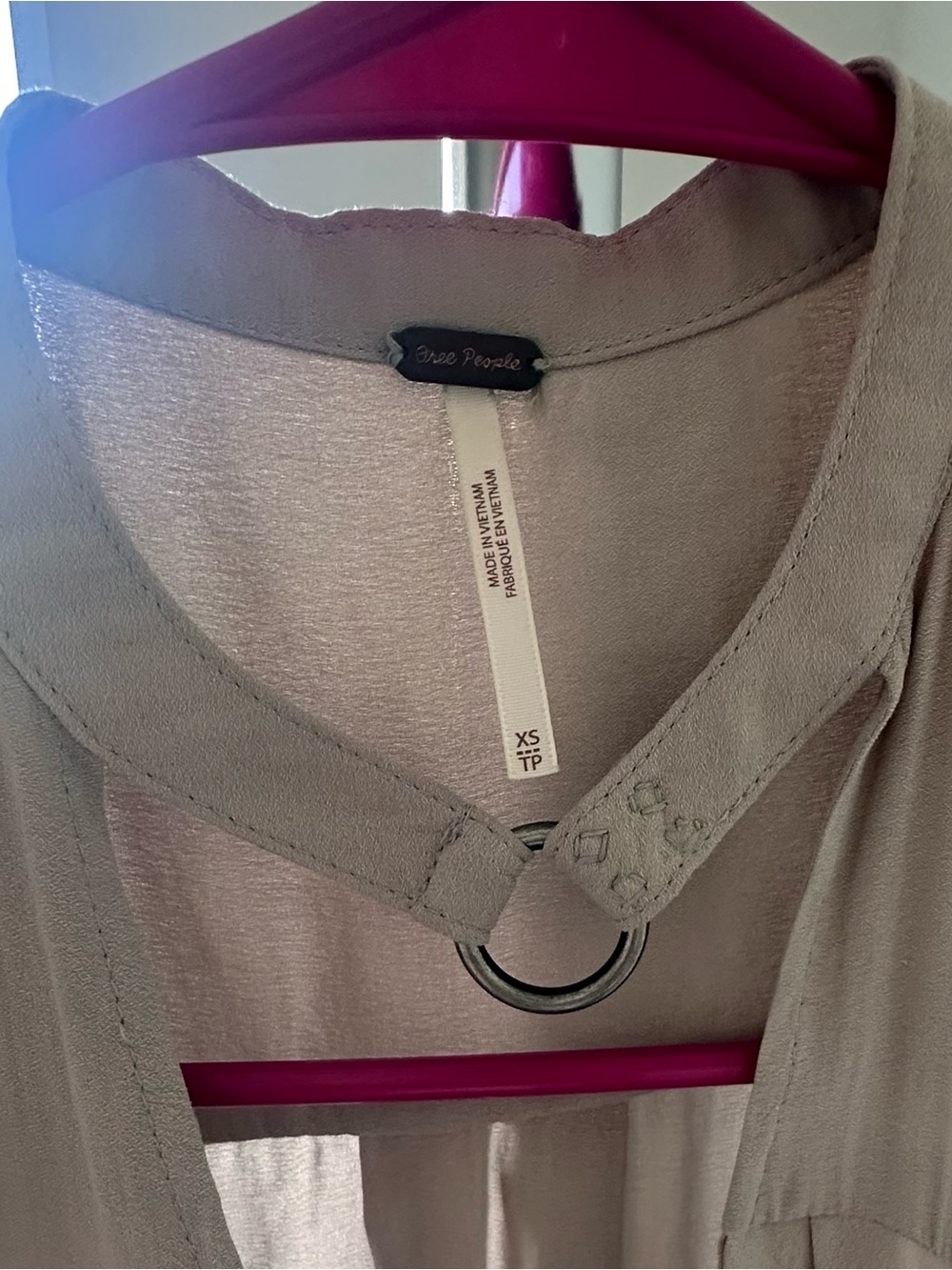 Free People Choker Blouse in Silver Size NWT